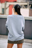 NY Knicks Embossed Crew in Light Gray
