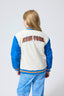 Unisex New York Knicks Youth Bomber Jacket in Sugar Swizzle and Blue