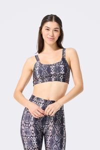 Hi-Shine Scoop Neck Bra in Python
