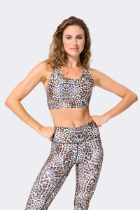 Hi-Shine Sports Bra in Painted Leopard