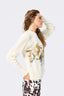 Printed Cable Knit Sweater with Running Horses