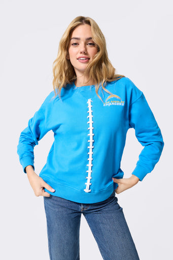 Chargers Football Lace Crew in Blue