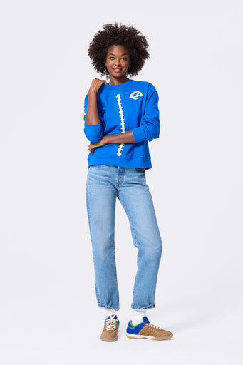 Rams Football Lace Crew in Blue