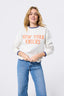 Unisex New York Knicks Word Logo Sweater in Sugar Swizzle