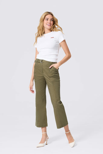 San Francisco 49ers Embroidered Baby Tee in Bright White