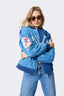 New York Yankees Denim Blocked Bomber Jacket