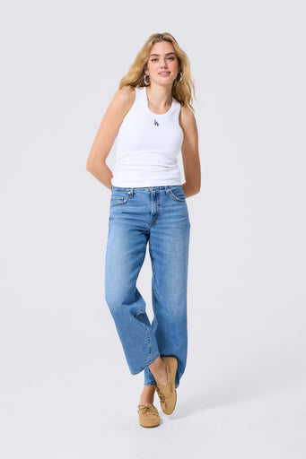 Los Angeles Dodgers Rib Scoop Neck Tank in Bright White