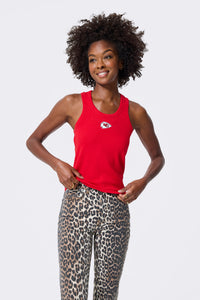 Kansas City Chiefs Rib Scoop Neck Tank in Red