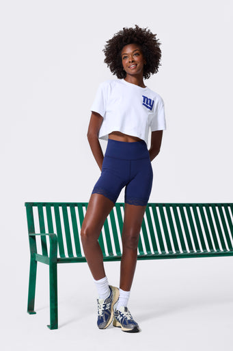 New York Giants Crop Boxy Tee in White
