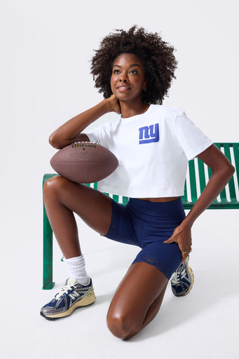 New York Giants Crop Boxy Tee in White