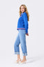 New York Giants Mixed Stitch Sweater Jacket in Blue