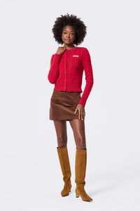 Kansas City Chiefs Cable Knit Cardigan in Red