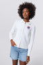 Chicago Cubs Cable Knit Zip Up in White