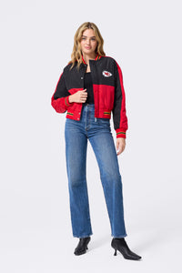 Kansas City Chiefs Cropped Bomber in Team Colors