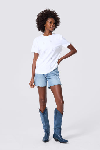 Los Angeles Dodgers Gems Logo Tee in White