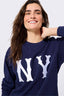 New York Yankees Gems Stripe Crew in Navy