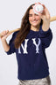New York Yankees Gems Stripe Crew in Navy