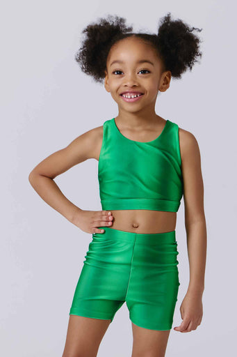 Girls Sports Bra in Green Ombre