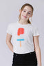 Girls Baby Tee with Red, White and Blue Popsicle