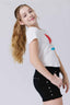 Girls Baby Tee with Red, White and Blue Popsicle