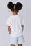 Girls Baby Tee with Blue Tie Dye Heart