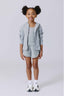 Girls Rib Hoodie in Collegiate Gray