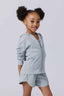 Girls Rib Hoodie in Collegiate Gray