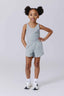 Girls Rib Shorts in Collegiate Gray