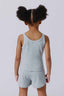 Girls Rib Skinny Strap Tank in Collegiate Gray