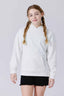Girls Oversized Cloud Cotton Hoodie in Bright White