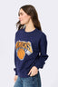 New York Knicks Gems Stripe Crew in Navy