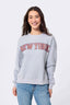 New York Knicks Gems Logo Crew in Collegiate Gray