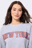 New York Knicks Gems Logo Crew in Collegiate Gray