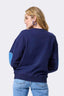 New York Knicks Denim Patch Crew in Navy