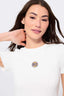 New York Knicks Pointelle Baby Tee in Sugar Swizzle