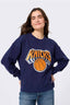 New York Knicks Gems Stripe Crew in Navy