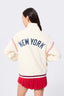 New York Yankees Stitch Quarter Zip in Sugar Swizzle