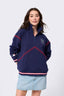 New York Yankees Stitch Quarter Zip in Navy