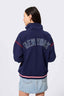 New York Yankees Stitch Quarter Zip in Navy