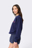 Atlanta Braves Gems Stripe Crew in Navy