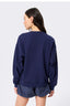 Atlanta Braves Gems Stripe Crew in Navy
