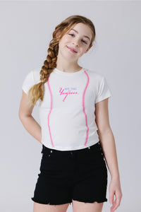 Girls New York Yankees Stitch Draft Tee