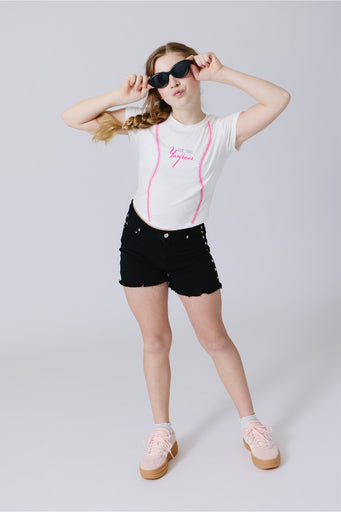 Girls New York Yankees Stitch Draft Tee