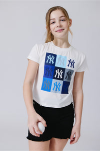 Girls New York Yankees Technicolor Draft Tee