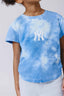 Girls New York Yankees Tie Dye Draft Tee in Blue