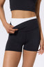 Flex Layered Active Booty Short in Black and White