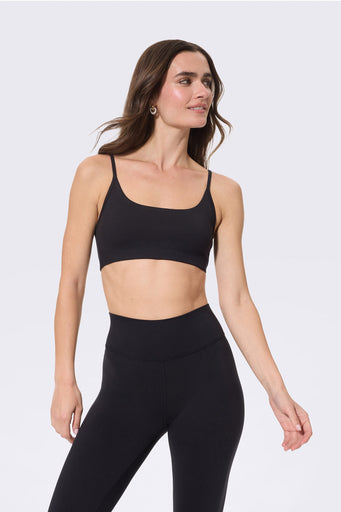 TLC Skinny Strap Bra in Jet Black