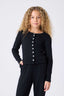 Girls Pointelle Cardigan in Black