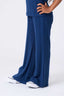 Girls Pointelle Flare Pant in Navy
