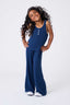 Girls Pointelle Tank in Navy